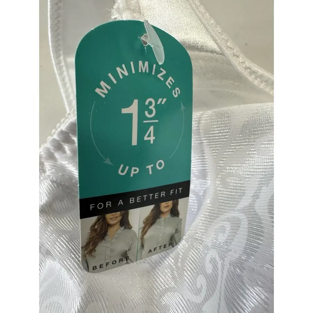NWT Bali Minimizer Bra 38DD White Breathable Adjustable Support - Picture 10 of 15